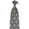 Renoma Mens Crystal Silk Necktie Silver Damask On Black With