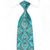 Renoma Men’s Crystal Silk Tie Acanthus On Blue With Silver 