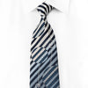 Renoma Men’s Crystal Silk Tie Silver Navy Geometric & 