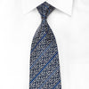 Renoma Men’s Crystal Silk Tie Silver Scrolls & Stripes On 