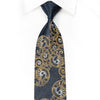 Renoma Mens Silk Crystal Necktie Gold Scrolls On Navy With 