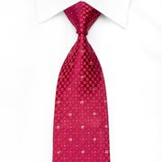 Renoma Men’s Silk Crystal Necktie Red Purple Checkered With 