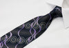 Renoma Rhinestone Necktie Circles & Waves On Black With 