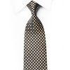 Renoma Rhinestone Necktie Golden Checker On Navy With Silver