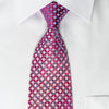Renoma Rhinestone Necktie Silver Checkered On Purple With 