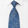 Renoma Rhinestone Silk Necktie Filigree On Blue - 1