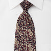 Renoma Rhinestone Silk Tie Gold Red Floral On Navy With Gold