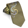 Renoma Rhinestones Silk Neck Tie Scrolls Stripes & Dots On 