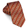 Renoma Silk Neck Tie Geometric Design In Brown Orange & 