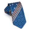Renoma Silk NeckTie Blue Orange Geometric Design With 