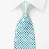 Renoma Silk Rhinestone Necktie Blue Silver Geometric On 