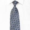 Renoma Silk Rhinestone Tie Silver Geometric Squares On Navy 