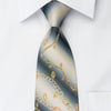 Renoma Silk Tie Golden Chains On Graduating Gray With 