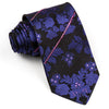 Rhinestone Necktie By Lancetti Dark Purple Floral On Black 
