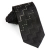 Rhinestone Tie By Arnaldo Bassini Zig Zags On Black Silk 