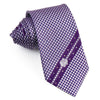 Rhinestone Tie By Renoma Silver Dots On Purple Silk With 