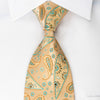 Roberta di Camerino Men’s Silk Necktie Boteh On Gold With 