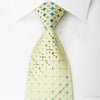 Roberta di Camerino Rhinestone Silk Necktie Green Geometric 