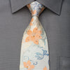 Roberta di Camerino Rhinestone Silk Necktie Peach Blue 