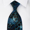 Roberta di Camerino Rhinestone Silk Necktie Turquoise Floral