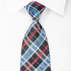 Roberta di Camerino Silk Necktie Red Blue Plaids On Navy 