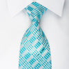 Roberta di Camerino Silk Tie Striped Checker On Blue With 