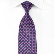Rogatis Men’s Crystal Rhinestone Silk Necktie Purple 
