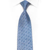 Rogatis Mens Crystal Silk Necktie Blue Geometric Checkered 