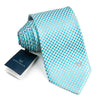 Rogatis Mens Rhinestone Silk Neck Tie Blue Squares On White 