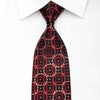 Rogatis Men’s Silk Necktie Orange Interlocking Circles On 