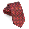 Rogatis Silk Neck Tie With Rhinestones Geometric Dots On Red