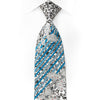 Rogers Dail Men’s Crystal Necktie Black Silver Floral Blue 