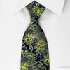 Rogers Dail Rhinestone Necktie Green Floral Paisley On Gray 