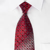 Rogers Dail Rhinestone Silk Necktie Geometric On Burgundy 