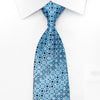 Romario Manzini Men’s Silk Tie Floral On Blue Sparkling With