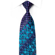 Roygen Rhinestone Tie Geometric On Floral On Navy With 