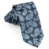 Saint Honore Men’s Silk Rhinestone Neck Tie Blue Paisley 