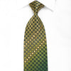 Smalto Men’s Crystal Silk Necktie Geometric Circles On Green