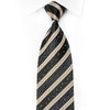 Smalto Men’s Crystal Silk Necktie Silver Black Striped With 
