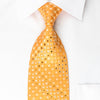 Smalto Silk Rhinestone Tie Geometric On Orange With Pearls &