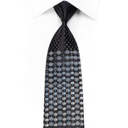 Tandy Men’s Crystal Rhinestone Silk Necktie Silver Geometric