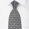 Ungaro Bling Rhinestone Necktie Silver Trellis On Navy With 