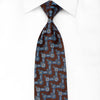 Ungaro Men’s Crystal Silk Necktie Blue Geometric On Brown 