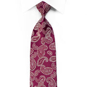 Ungaro Men’s Crystal Silk Necktie Paisley On Burgundy 