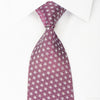 Ungaro Rhinestone Silk Necktie Silver Trellis On Burgundy 