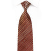 Vacci Men’s Crystal Silk Tie Brown Striped On Burgundy With 