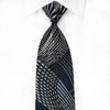 Vito Rufolo Men’s Crystal Necktie Silver Geometric Scrolls 