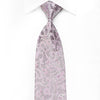 Vito Rufolo Men’s Crystal Silk Necktie Pink Floral On Silver