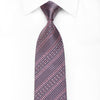 Vito Rufolo Men’s Crystal Silk Tie Silver Pink Geometric 