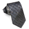 Vito Rufolo Rhinestone Silk Neck Tie Silver Geometric Design